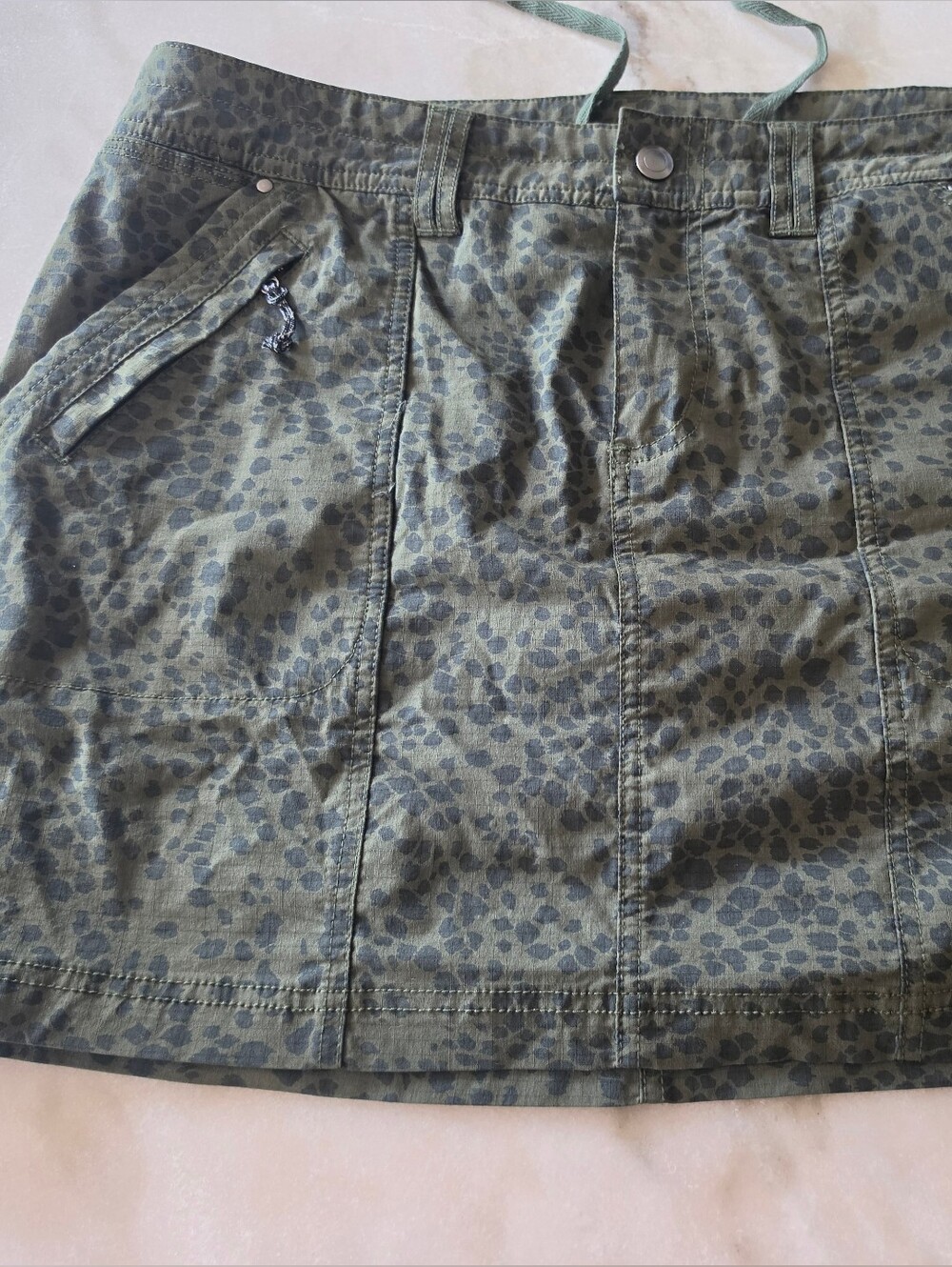 Title Nine Olive Green Leopard-Print Women's Shorts